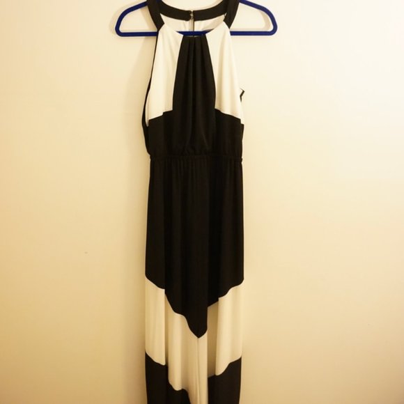 Vince Camuto Geometric Black and White Maxi - Picture 2 of 4